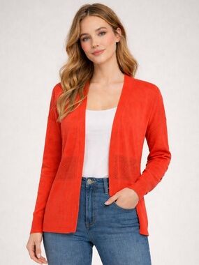 Vince Camuto Coral Open Front Cardigan